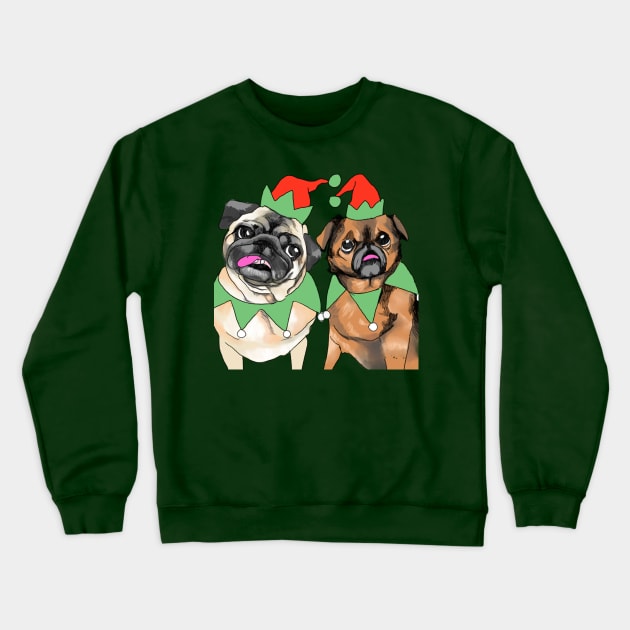 Pug Xmas elves Crewneck Sweatshirt by MightyFam